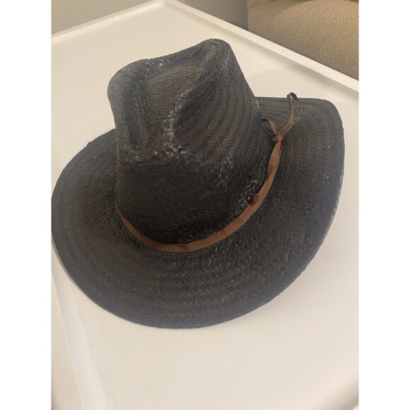 Brixton Black Straw Hat One Size - Picture 1 of 5